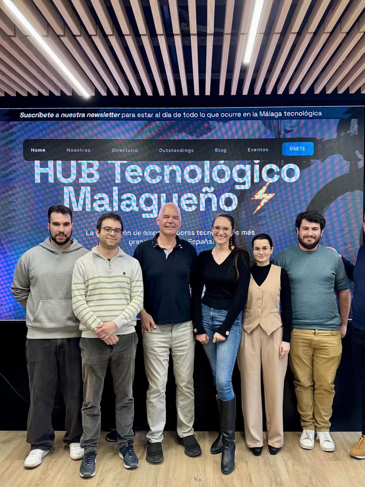Parte del equipo en el HUB Tecnológico Malagueño