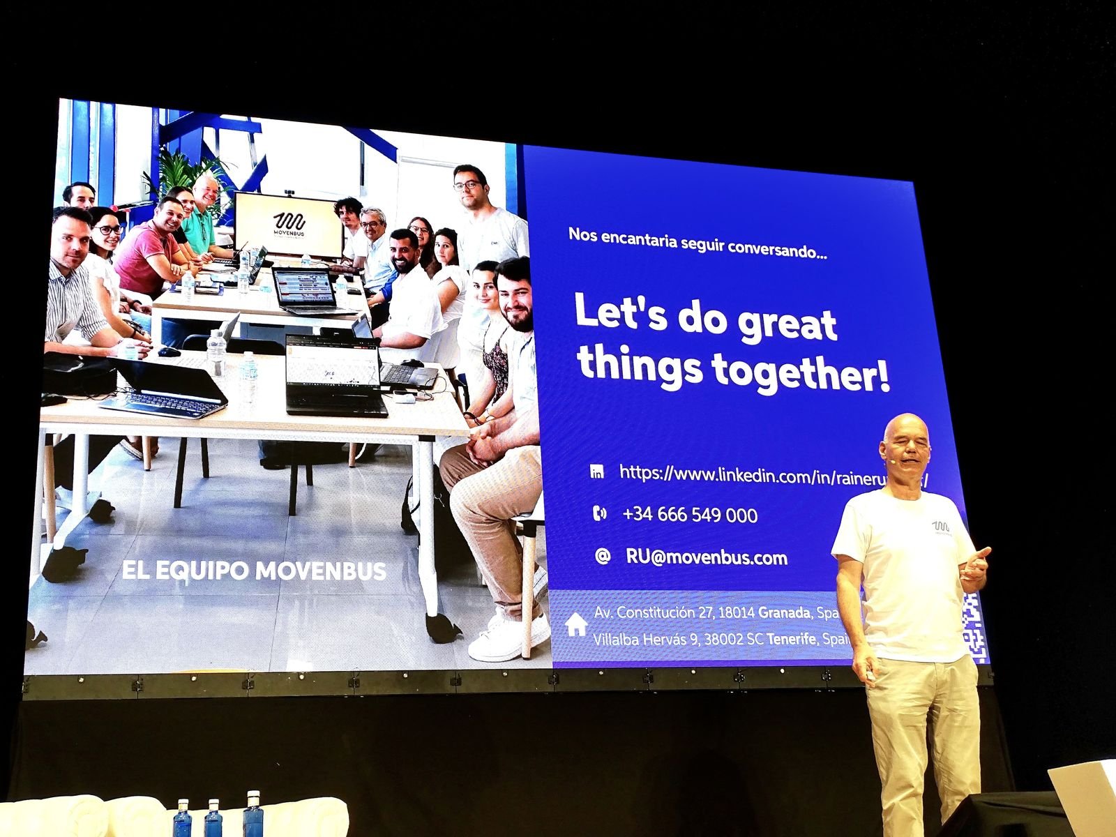The group team at a public presentation